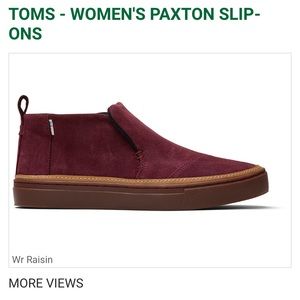 Tom's Paxton Burgundy Leather Suede Slip On Loafers